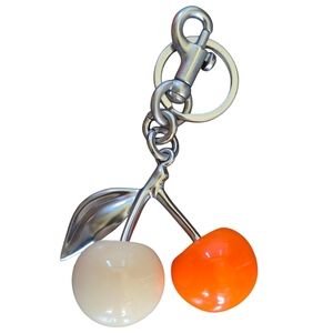 NEW Style Vibrant Orange and Cream Dreamsicle Cherry Purse Charm Keyring